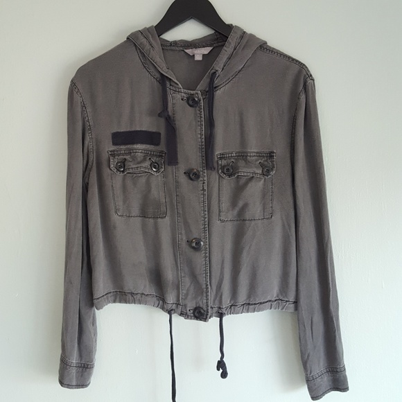Rubbish Jackets & Blazers - Gray Hooded Utility Jacket - M/L